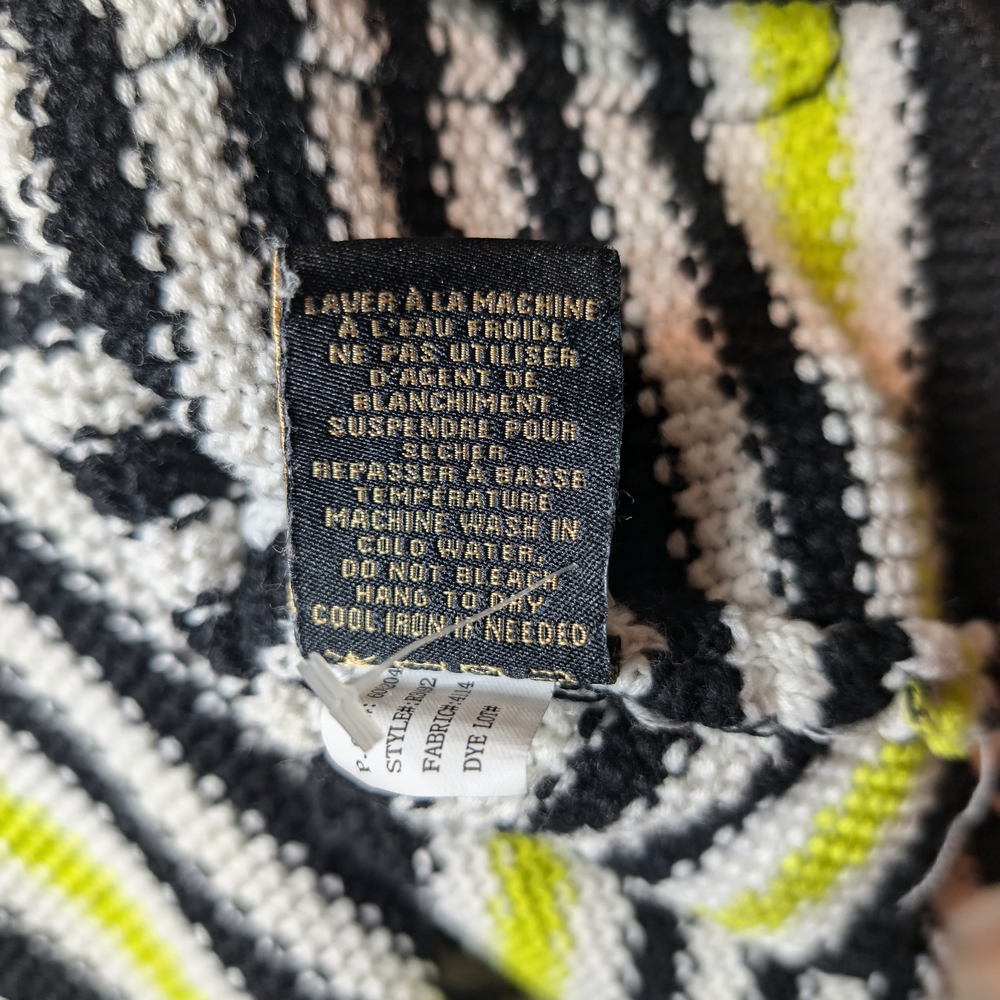 Pre-owned Renuar Black and White Striped Sweater with Yellow Accents - Picture 6 of 8